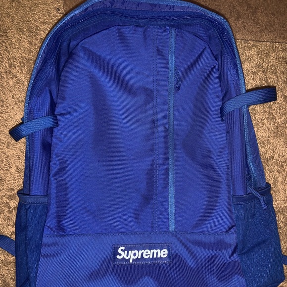 supreme backpack ss18 blue